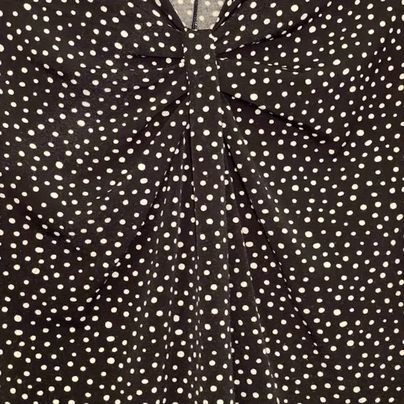 APT 9 Black White Polka Dot Tank Top Knotted V-Neck Sleeveless Plus Size 1X - Picture 4 of 11